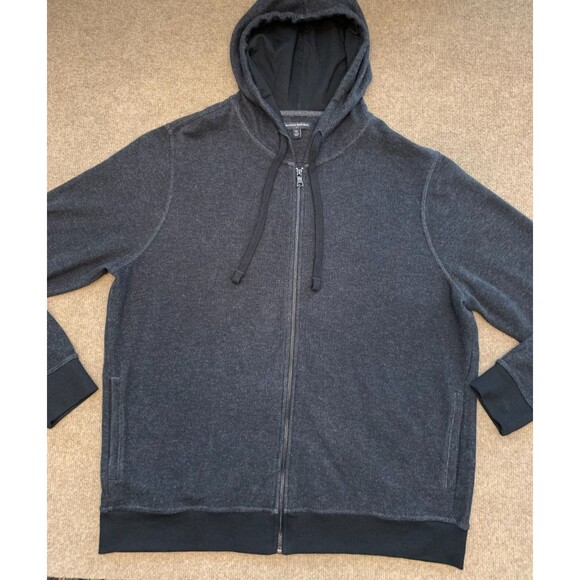 Banana Republic Sweater Mens XL Cardigan Brushed Birdseye Knit Zip Up Hoodie - Picture 1 of 9